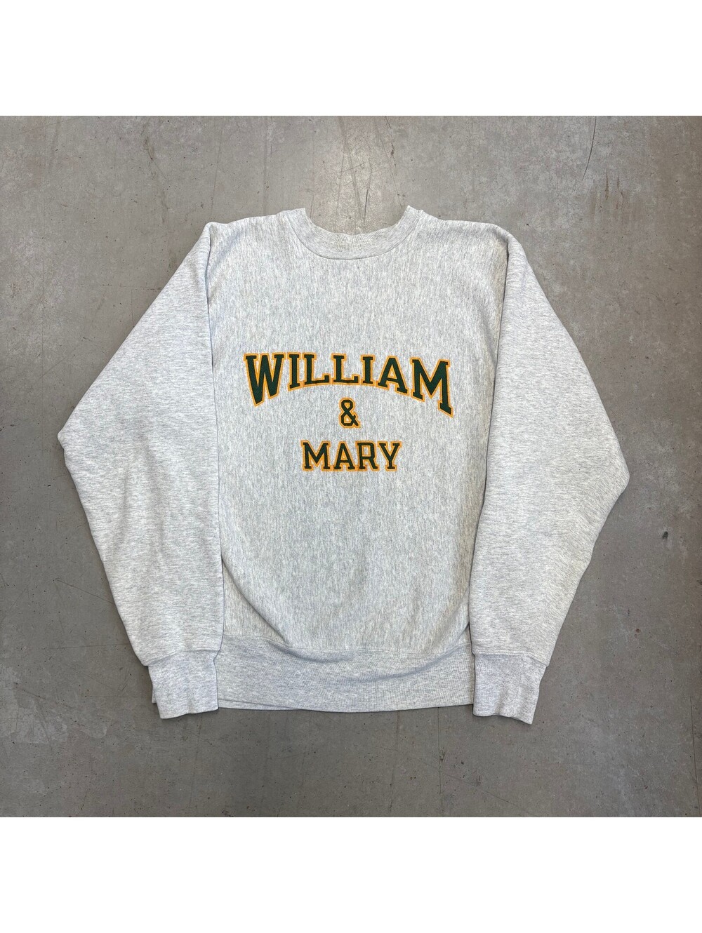 Vintage 80s Willian & Mary Spellout Weave Sweatshirt Extra Large Gray
